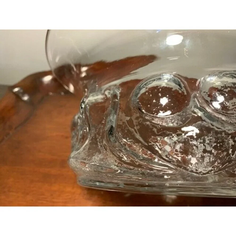 Large Vintage Mid-Century Modern Scandinavian Glass Bowl Centerpiece 11